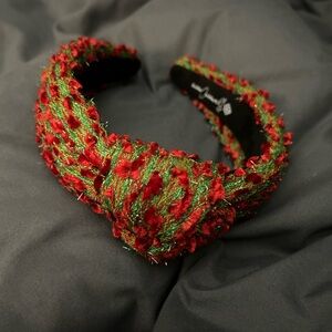 Brianna Cannon red and green Christmas headband.